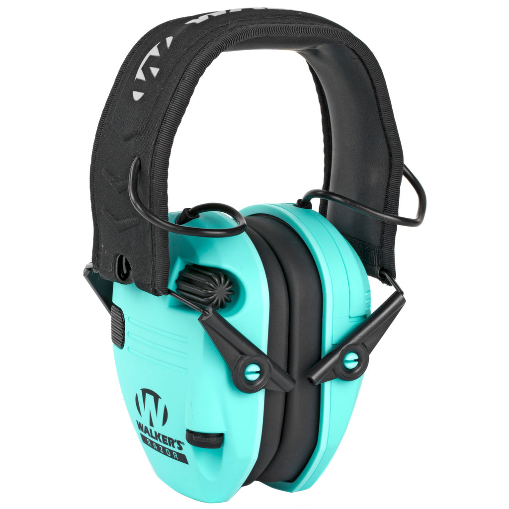 Walker's Razor SLM Electronic Earmuff in Teal - Enhanced Shooting Hearing Protection
