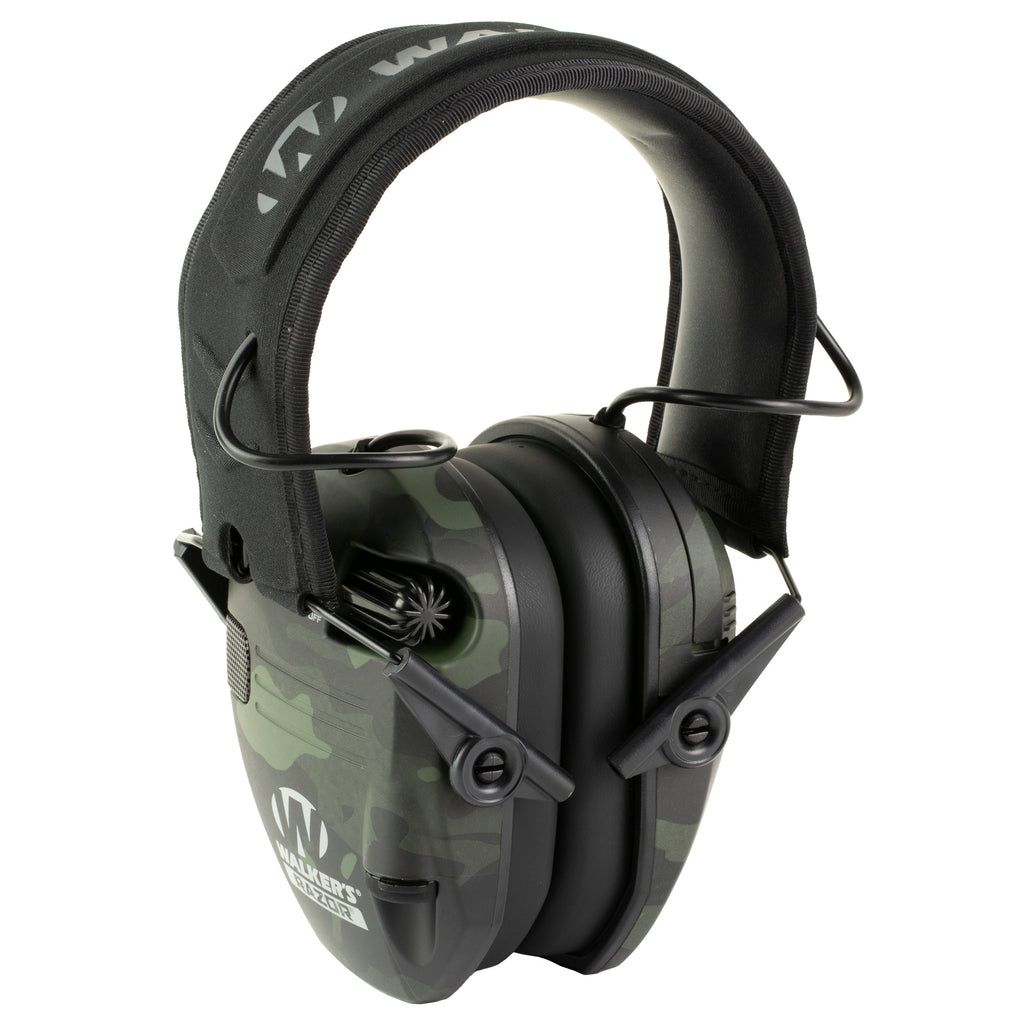 Walker's Razor Electronic Earmuff in Gray MultiCam - Noise Reduction Hearing Protection