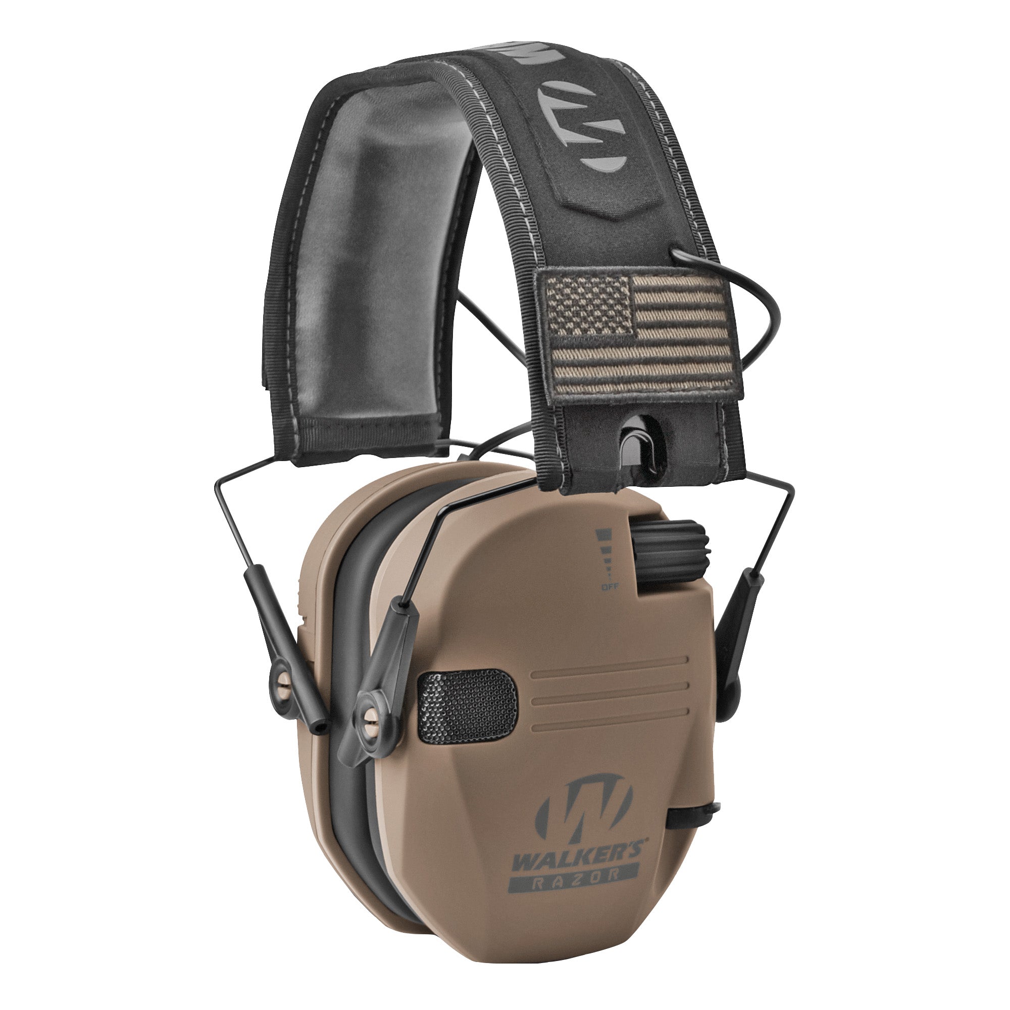 Walker's Razor SLM Electronic Ear Muffs in Flat Dark Earth - Hearing Protection for Shooting and Hunting
