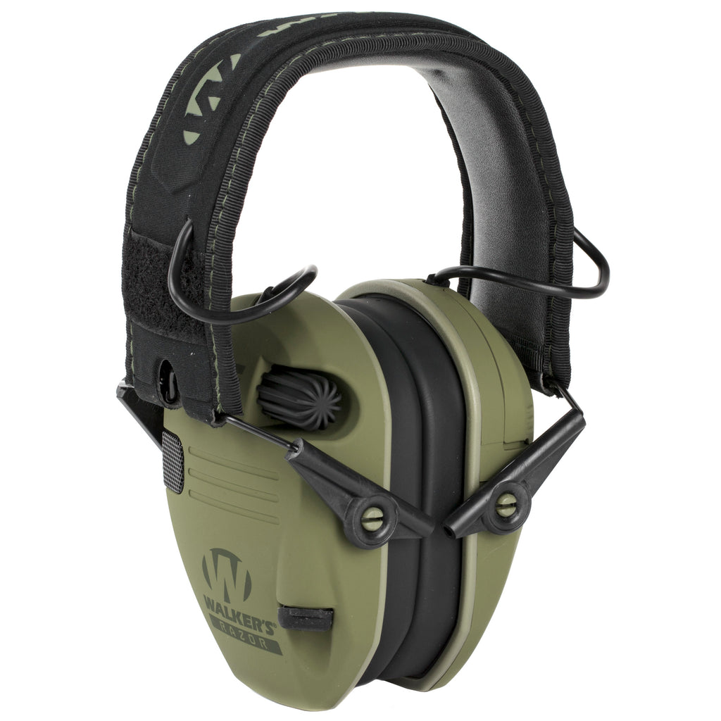 Walker's Razor SLM Electronic Earmuff in Olive Drab Green - Advanced Hearing Protection