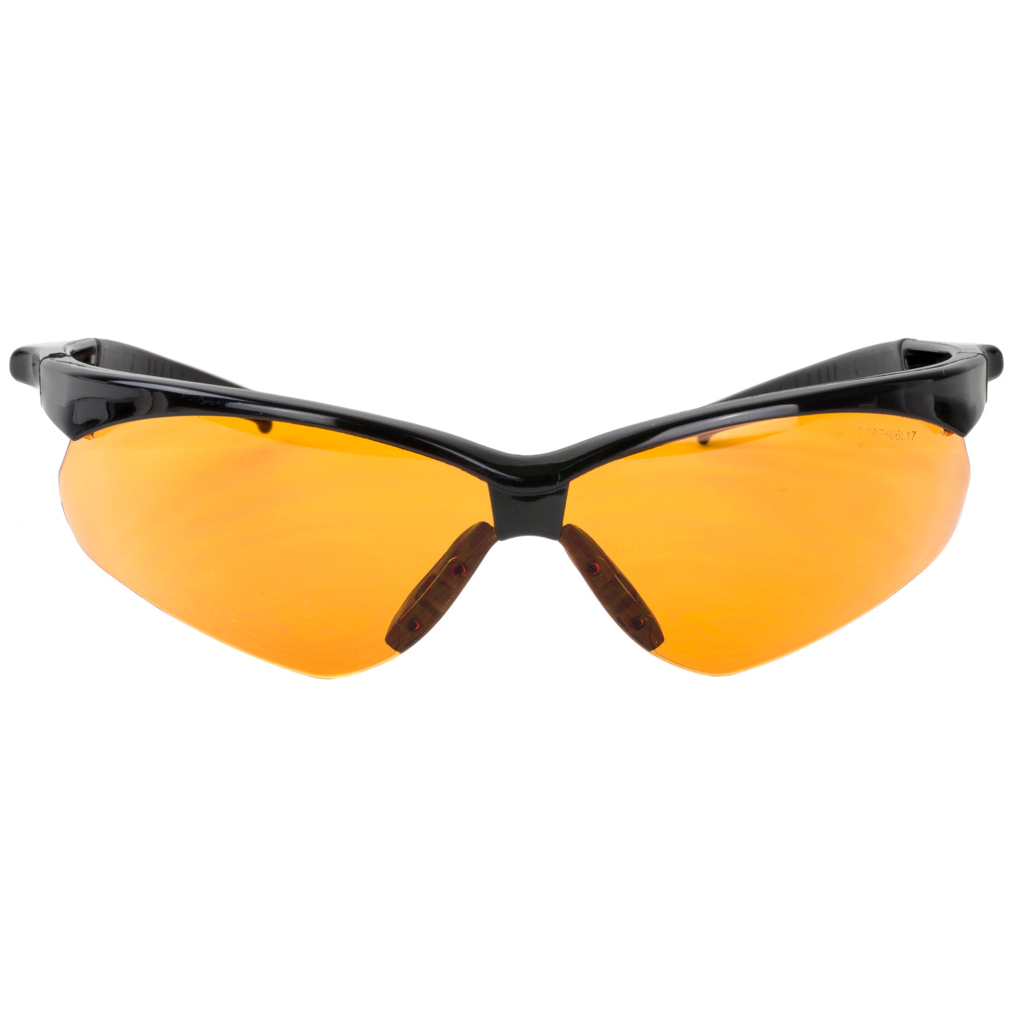 Walker's Crosshair Amber Sport Glasses - Black Polycarbonate Shooting Safety Eyewear