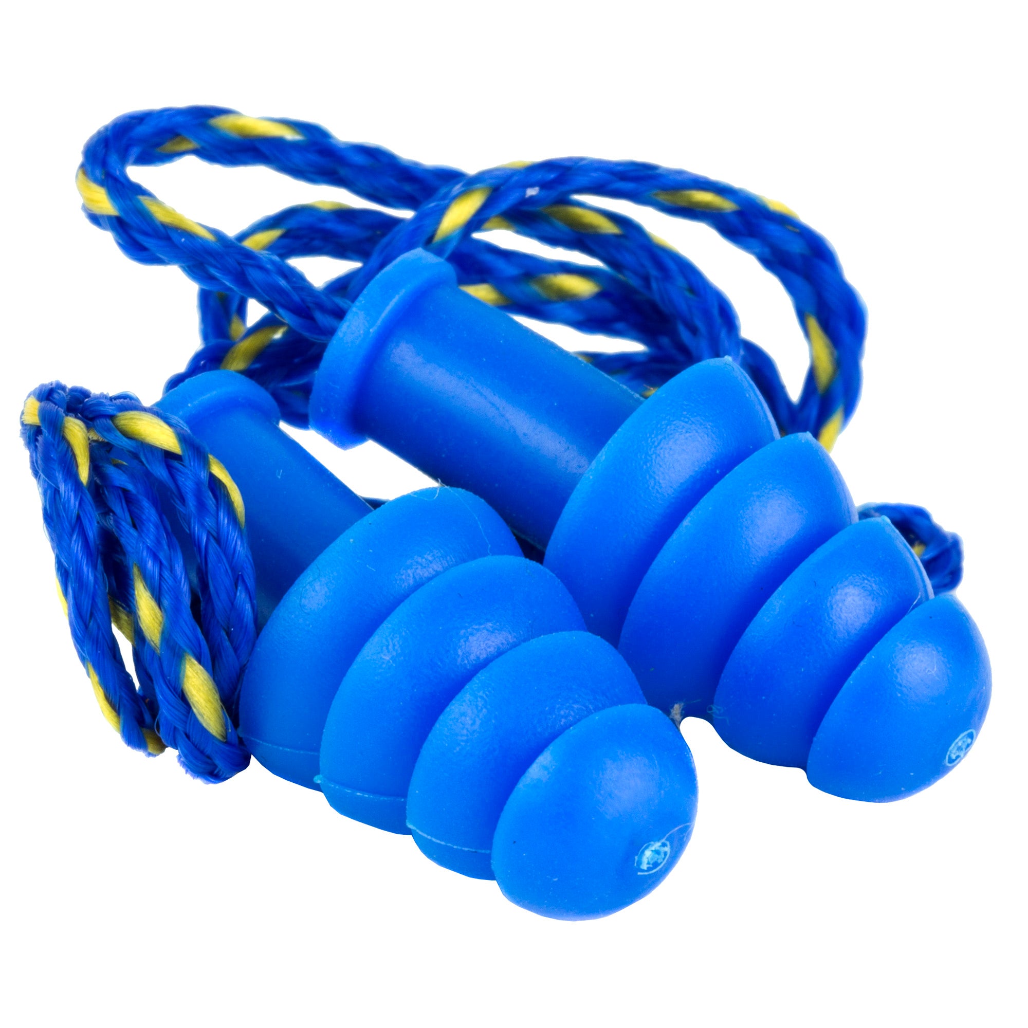 Walker's Blue Rubber Ear Plug with Cord - Model GWP-TPRCORD-BL