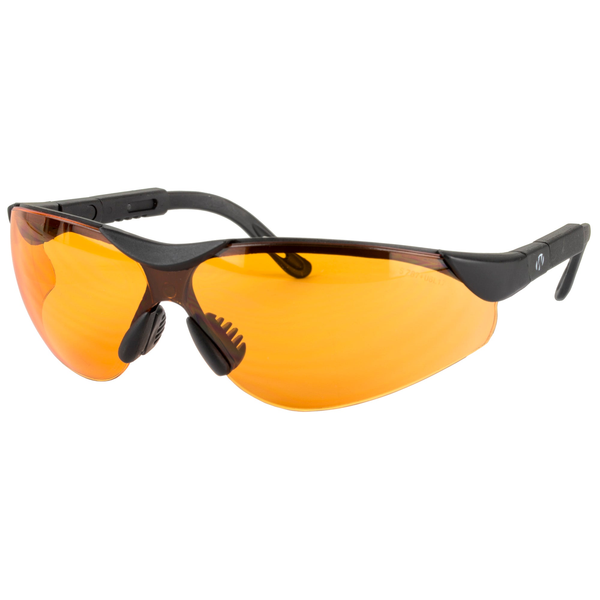 Walker's Elite Sport Glasses with Amber Lenses - Black Polycarbonate Safety Eyewear