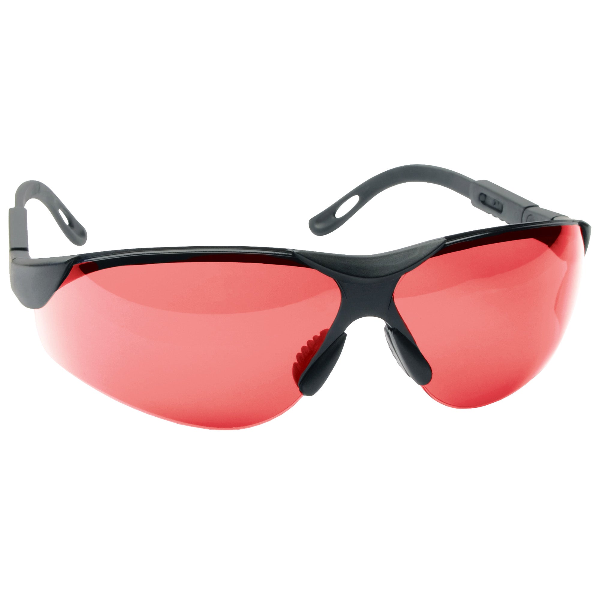 Walker's Elite Sport Glasses with Vermillion Lenses - Black Polycarbonate Safety Eyewear