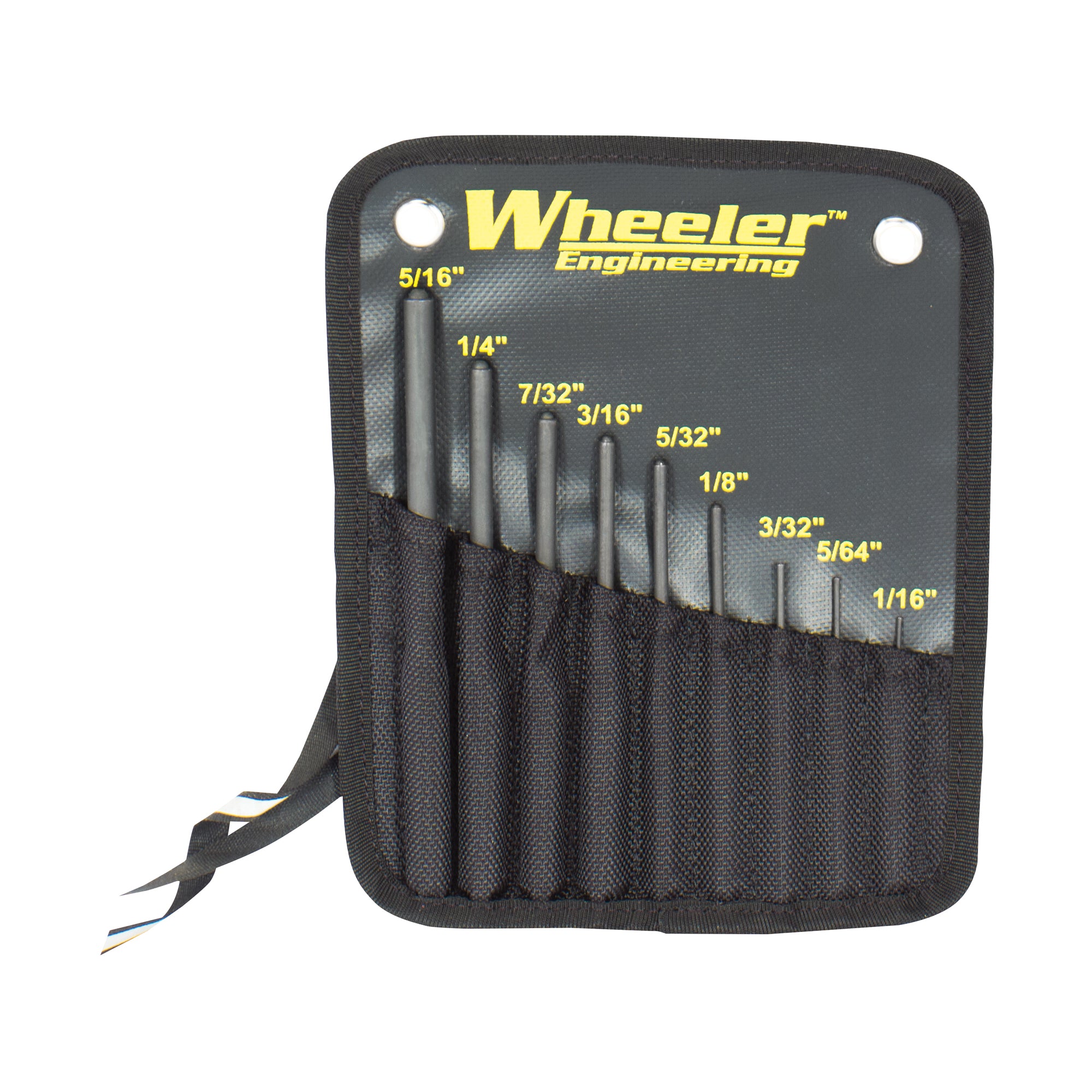 Wheeler Roll Pin Punch Set (Model 204513) - 9 Piece Steel Punches for Firearm Maintenance