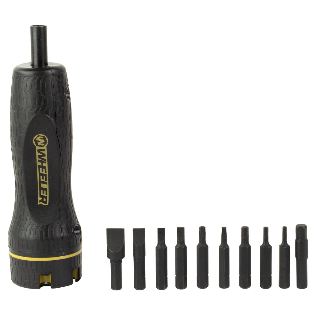 Wheeler FAT Wrench with 10 Bit Set - Precise Torque Tool for Scope Mounts and Rings