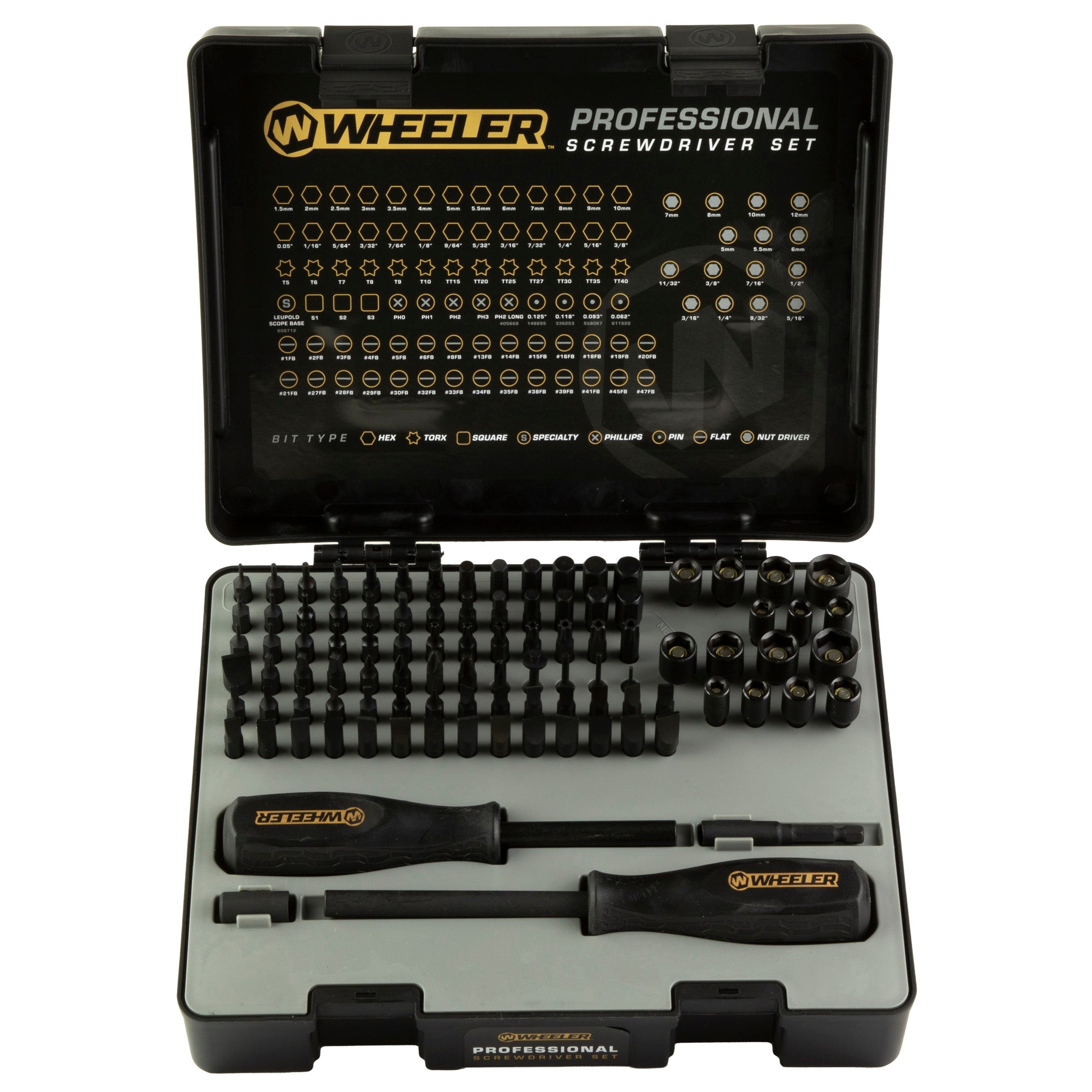 Wheeler Professional 100-Piece Screwdriver and Nut Driver Set - Black