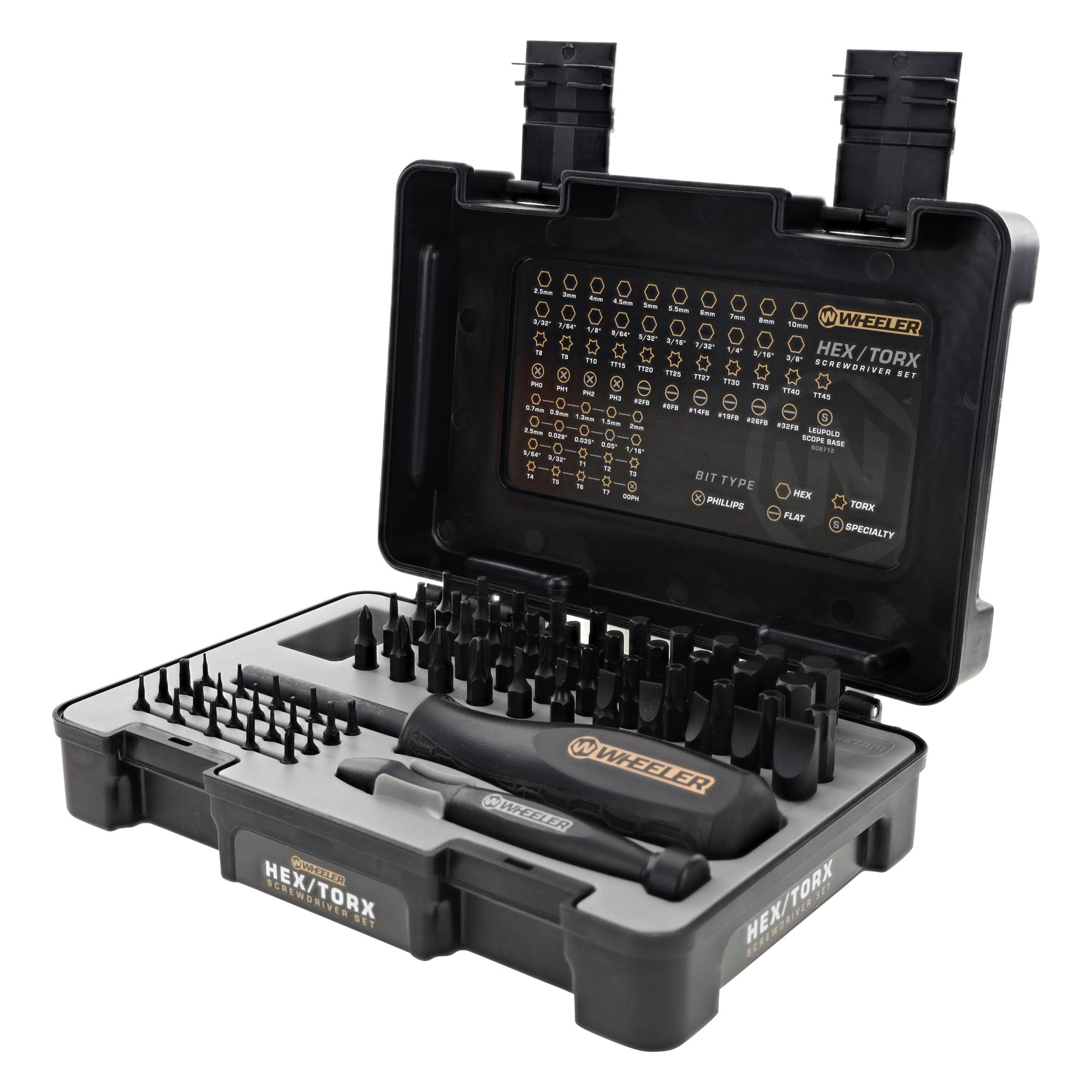 Wheeler 65-Piece Hex and Torx Driver Set - Professional SAE and Metric Screwdriver Kit in Black