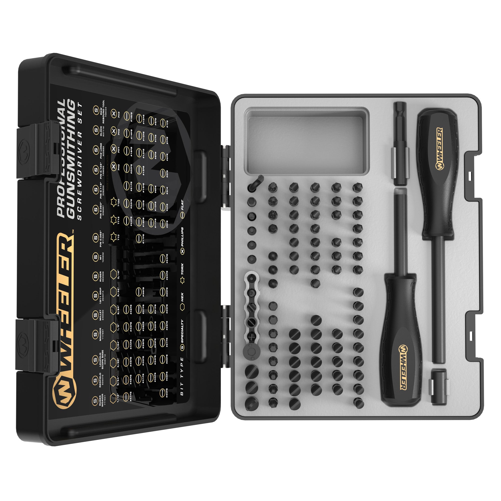 Wheeler 89-Piece Professional Gunsmithing Screwdriver Set with Black Handles