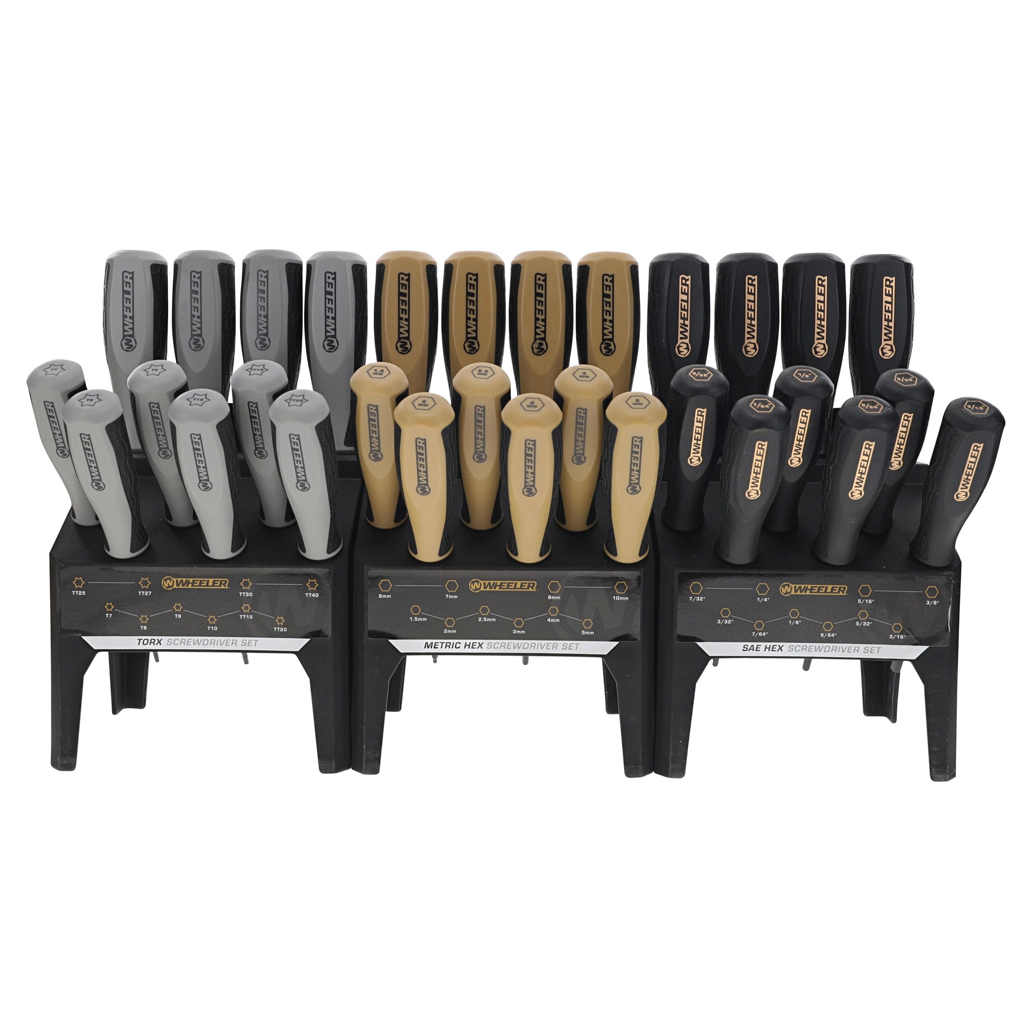 Wheeler 30-Piece Hex and Torx Bench Driver Set – Versatile Hand Tool Kit with Organized Storage