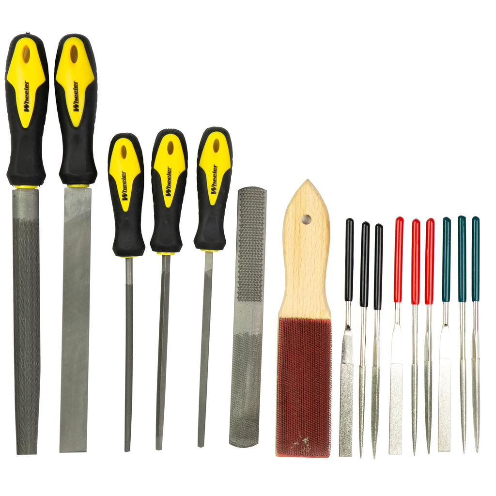 Wheeler Professional Gunsmithing File Set - Versatile 15-Piece Tool Kit for Firearms Maintenance