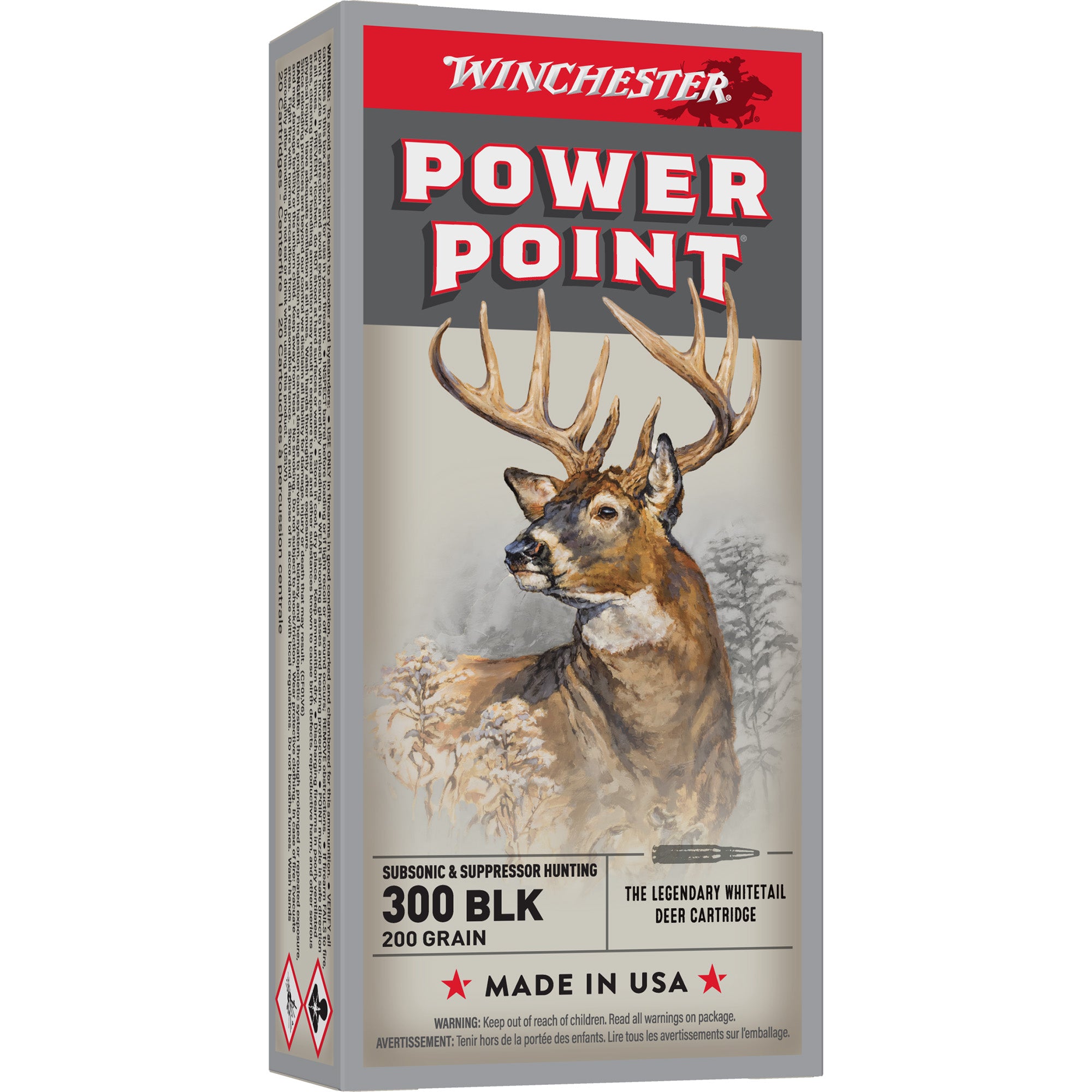 Winchester Ammunition Power-Point 300 Blackout 200-Grain Ballistic Tip Ammunition