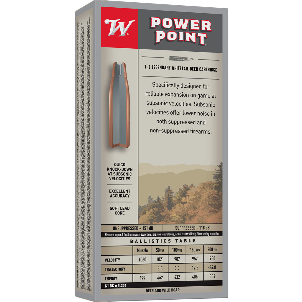 Winchester Ammunition Power-Point 300 Blackout 200-Grain Ballistic Tip Ammunition