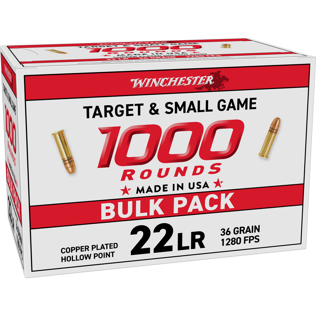 Winchester Ammunition USA White Box .22 LR 36 Grain Hollow Point - 1,000 Rounds