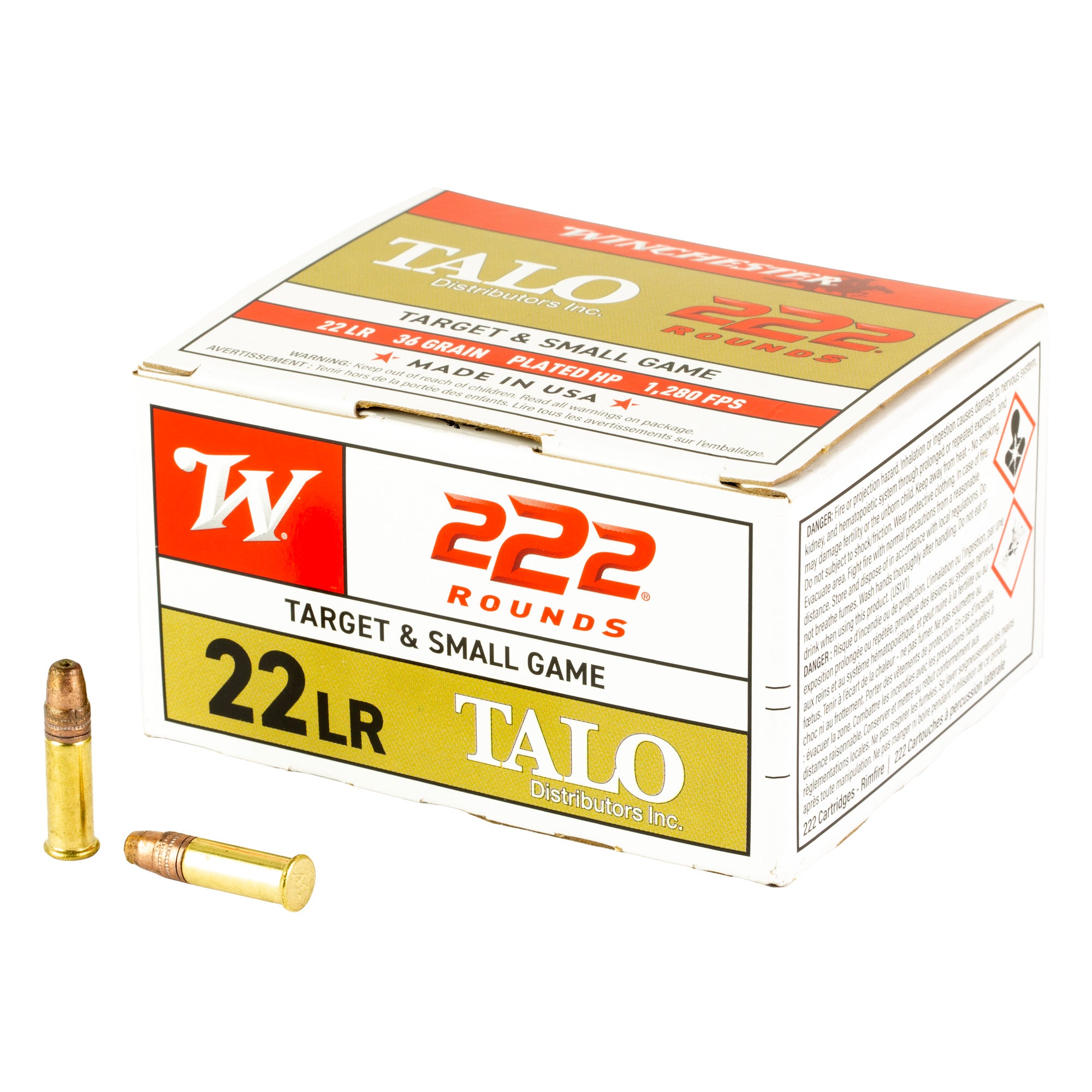 Winchester Ammunition 22LR 36 Grain Hollow Point Rounds - Bulk Pack of 222