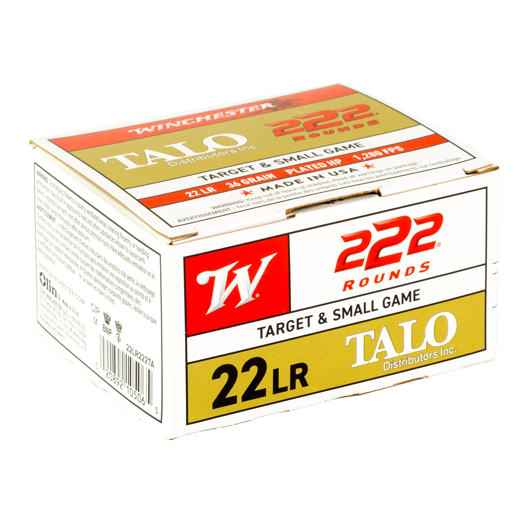 Winchester Ammunition 22LR 36 Grain Hollow Point Rounds - Bulk Pack of 222