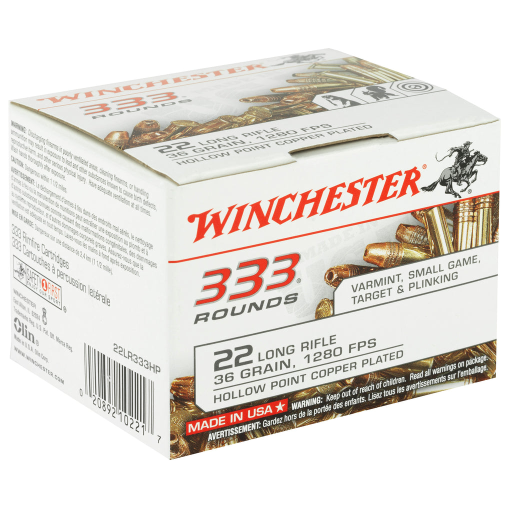 Winchester Ammunition 22LR 36-Grain Hollow Point Rimfire Ammunition, 333/3330 Rounds