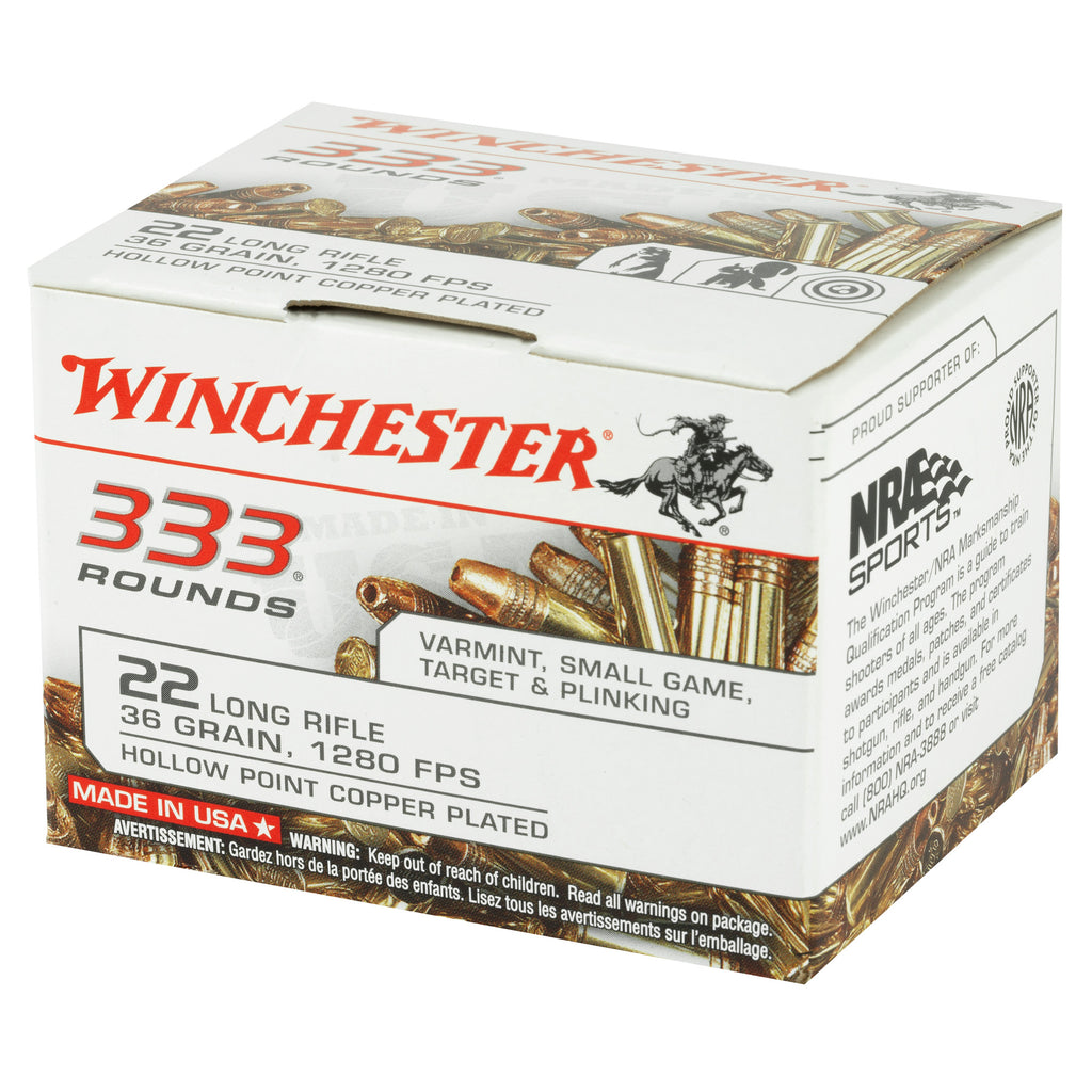 Winchester Ammunition 22LR 36-Grain Hollow Point Rimfire Ammunition, 333/3330 Rounds