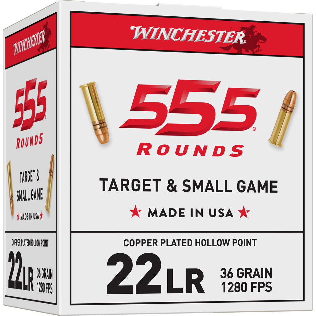 Winchester Ammunition 22LR 36 Grain Hollow Point Rimfire Ammo – 555 Rounds per Box