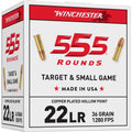Winchester Ammunition 22LR 36 Grain Hollow Point Rimfire Ammo – 555 Rounds per Box