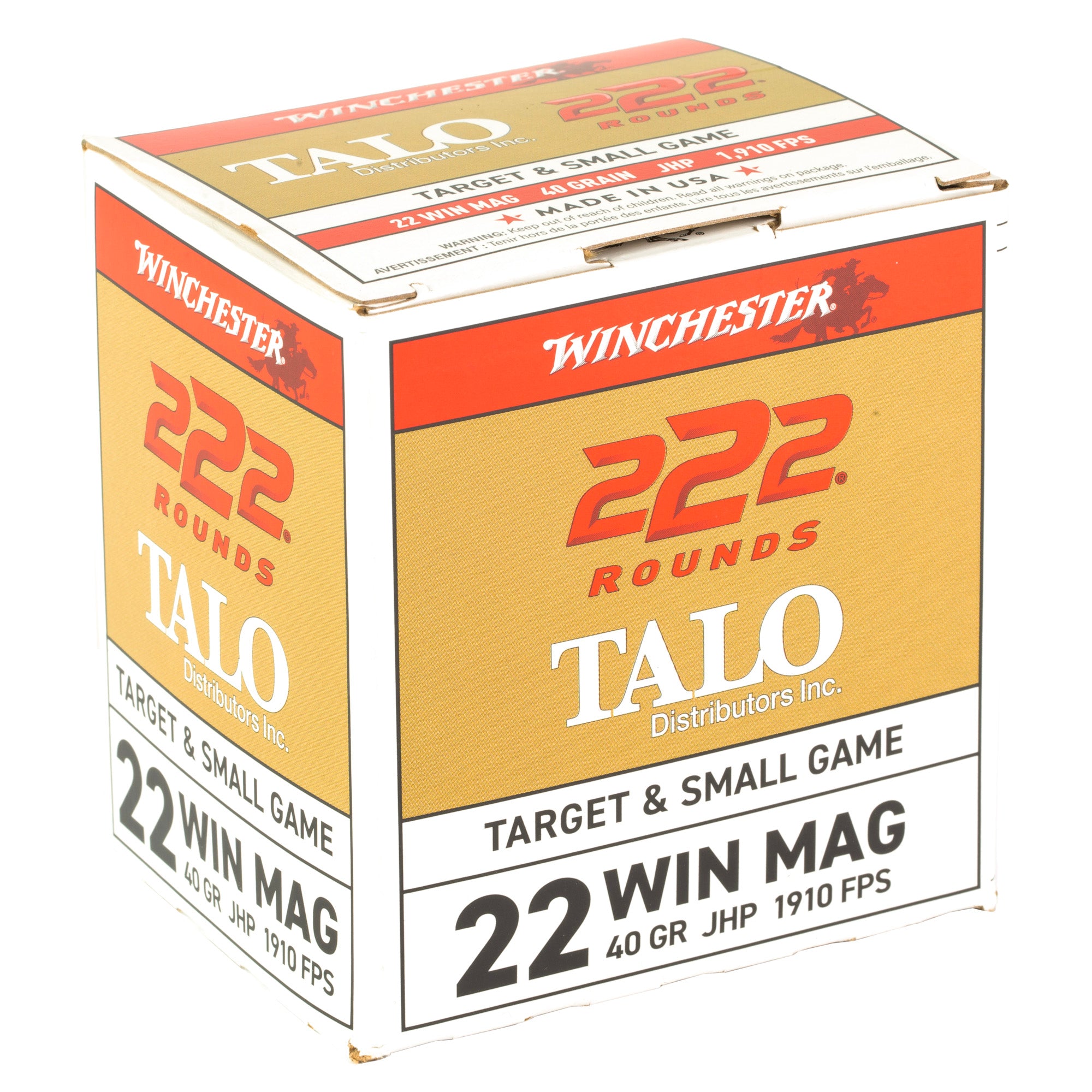 Winchester Ammunition TALO .22 WMR Hollow Point 40 Grain - Pack of 222 Rounds