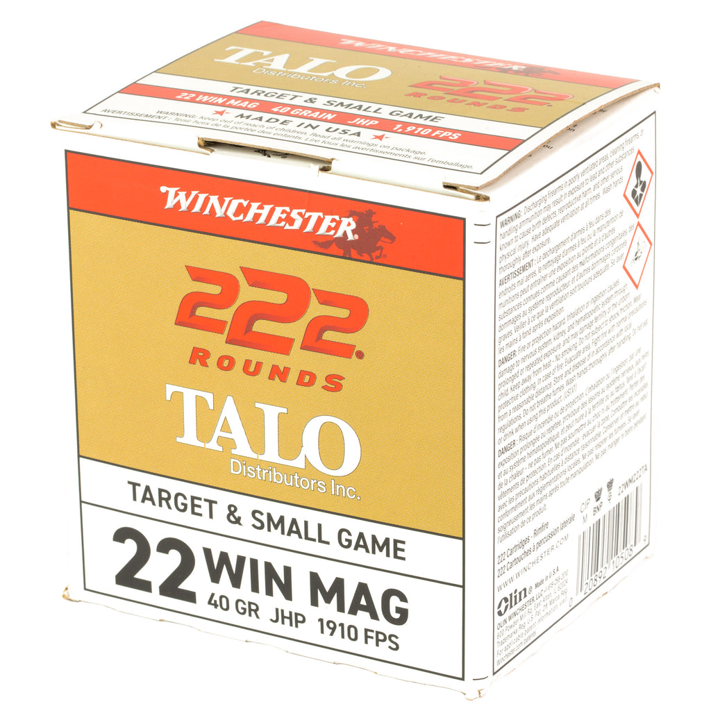 Winchester Ammunition TALO .22 WMR Hollow Point 40 Grain - Pack of 222 Rounds