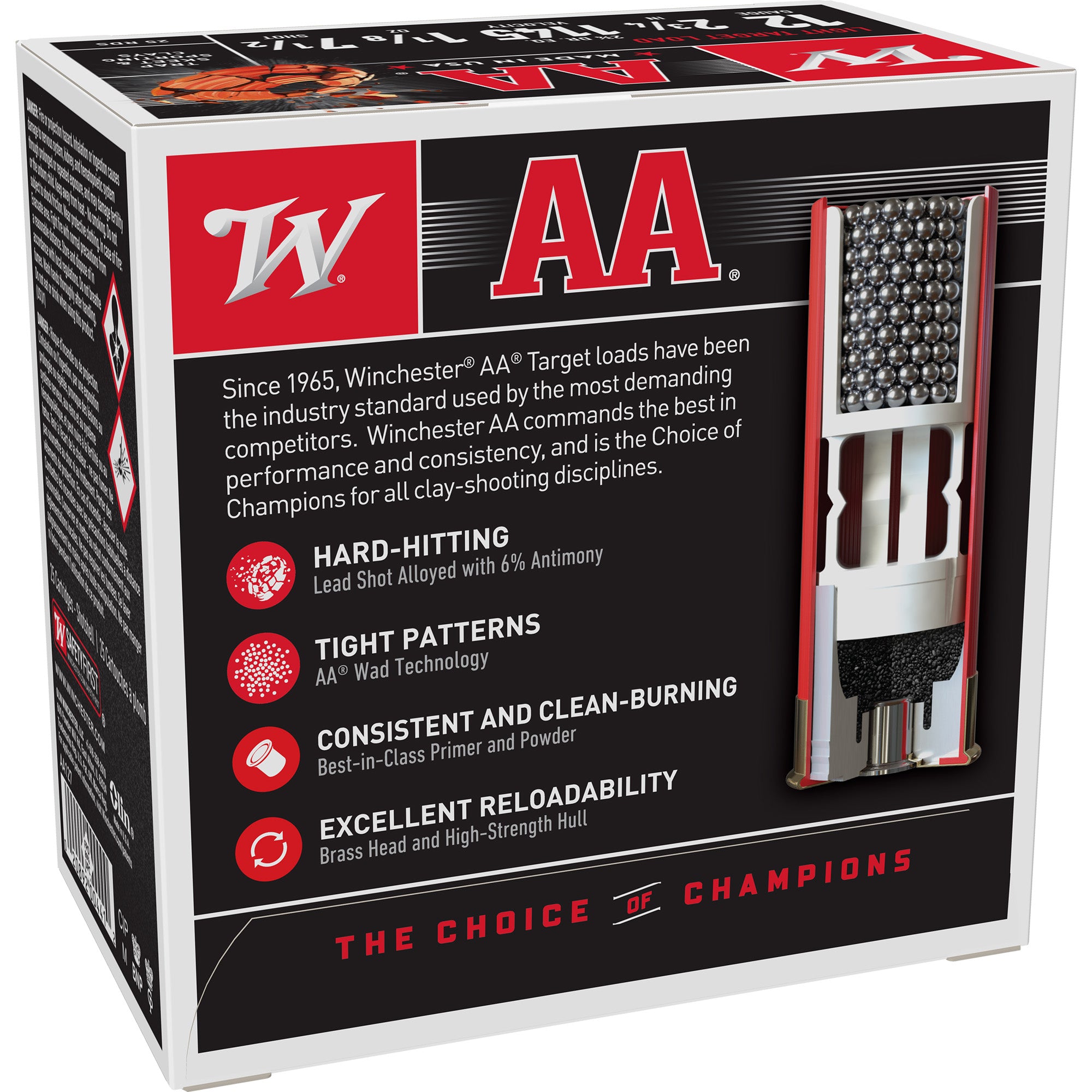 Winchester Ammunition AA Target 12 Gauge Shotshells, 1 1/8 oz #7.5, 25 Rounds per Box