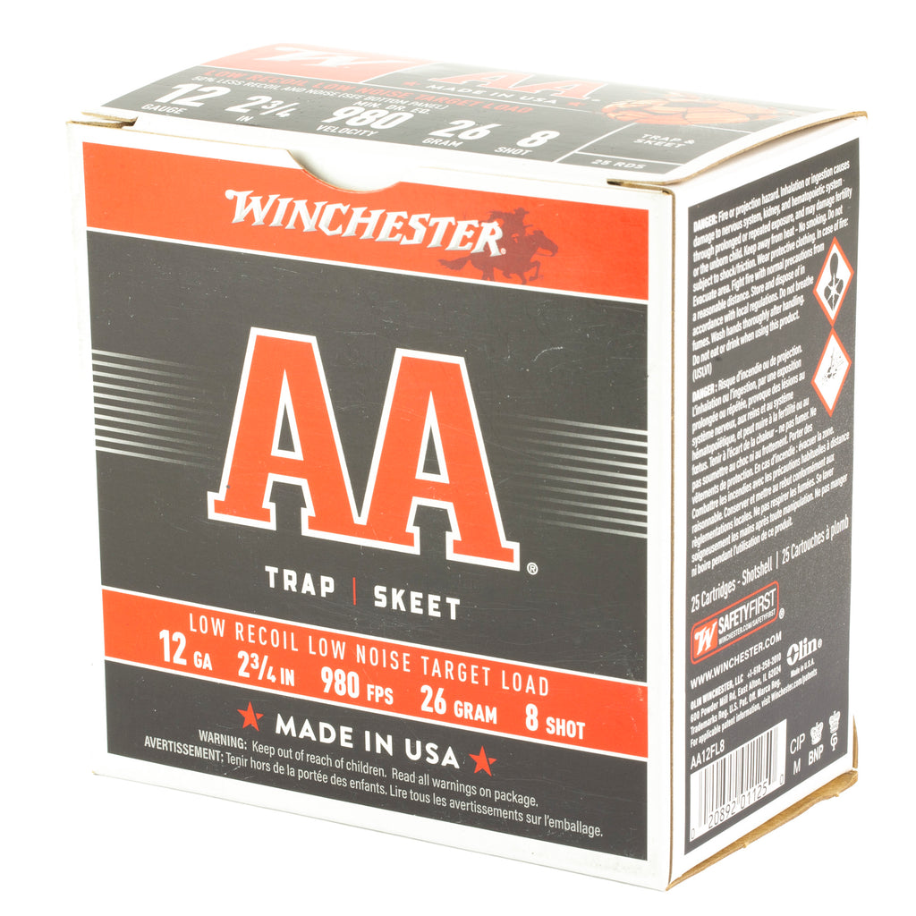 Winchester Ammunition AA 12 Gauge 2.75 inch #8 Shotshells, 25 Rounds per Box