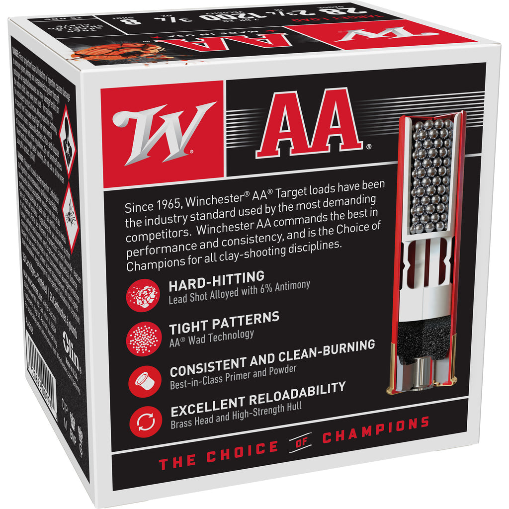 Winchester Ammunition AA Target 20 Gauge Shotshells – 2.75 Inch, #8 Shot, 0.875 oz, 25 Rounds Per Box