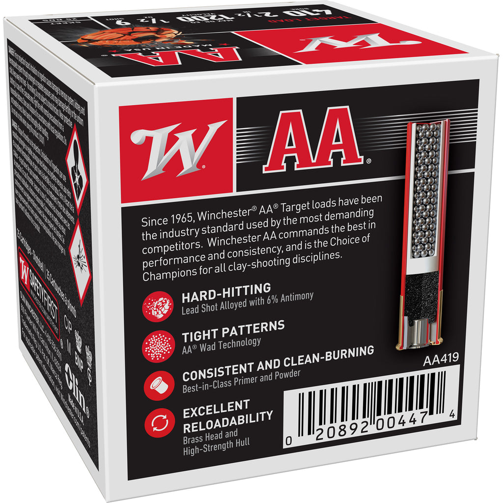 Winchester Ammunition AA Target Shotshell 410 Bore 2.5-inch, 1/2 oz #9, 25 Rounds per Box