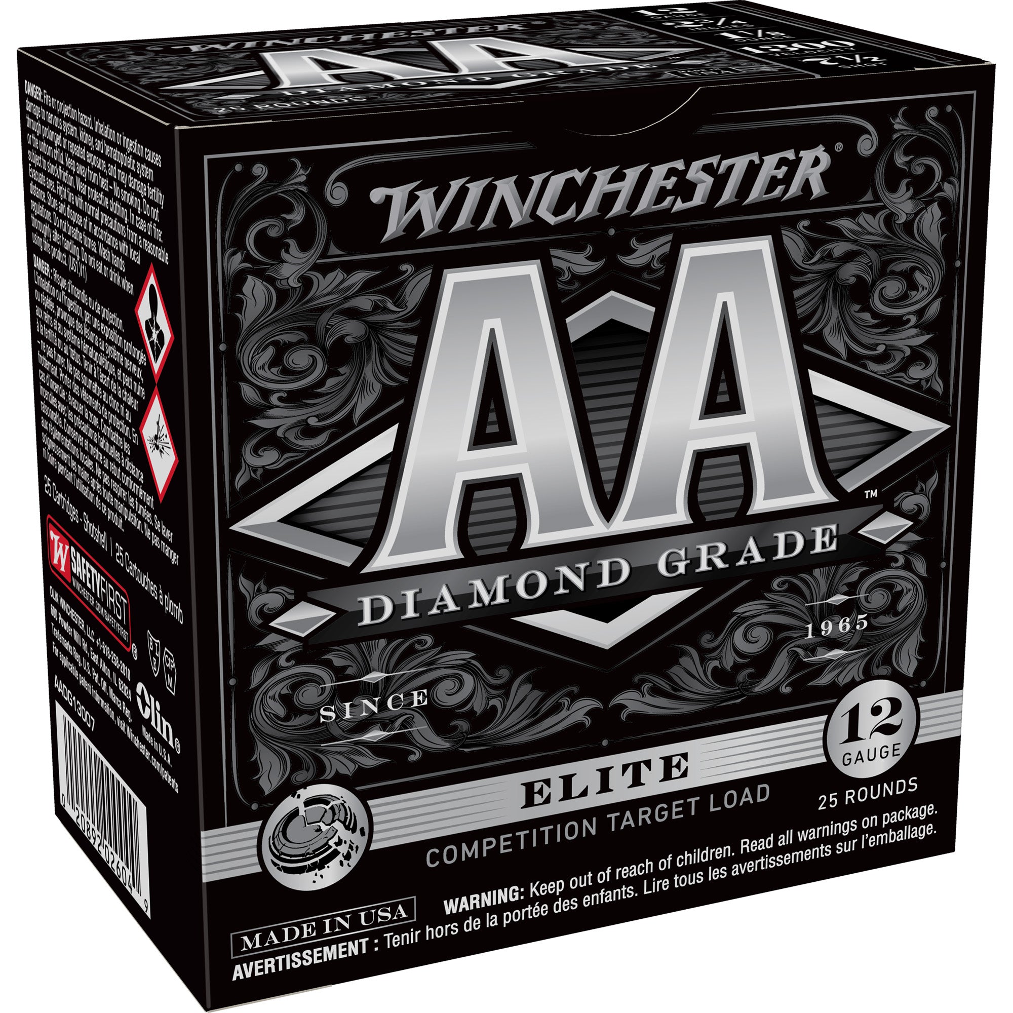 Winchester Ammunition AA Diamond Grade 12 Gauge Shotshells – 1 1/8 oz, #7.5, 25/250