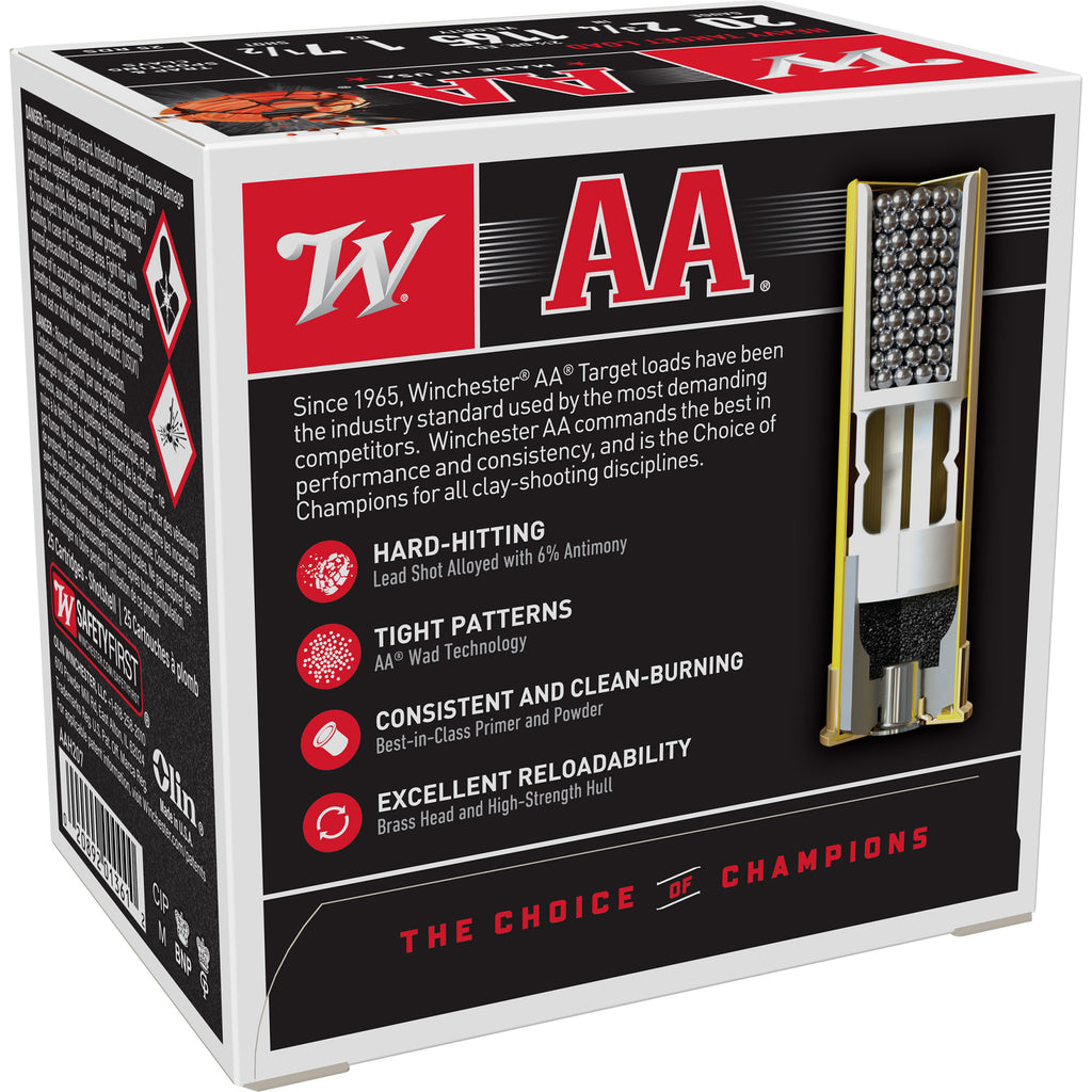 Winchester Ammunition AA Target 20 Gauge Shotshells – 2.75 Inch, 1 oz #7.5 Shotshells, 25 per Box