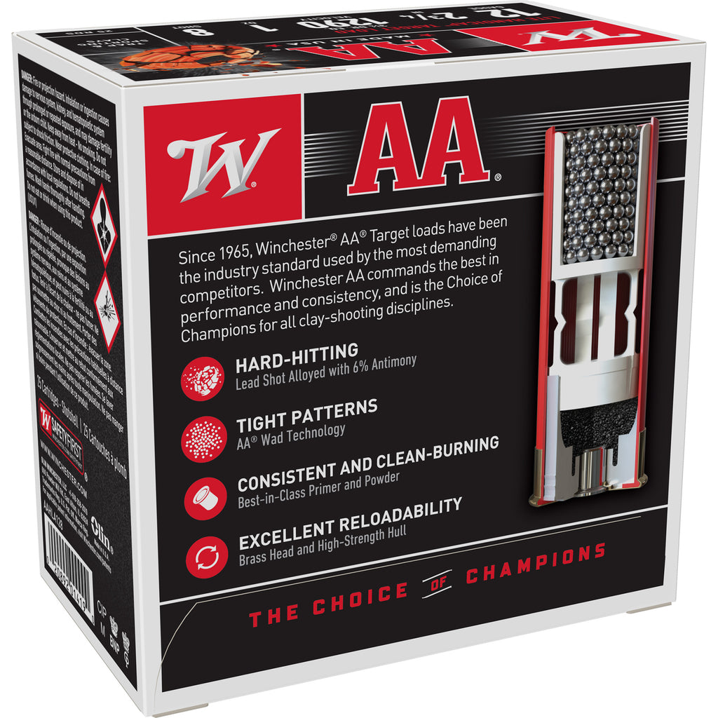 Winchester Ammunition AA Lite Handicap 12 Gauge Shotshells - 1 oz #8, 25 Rounds per Box