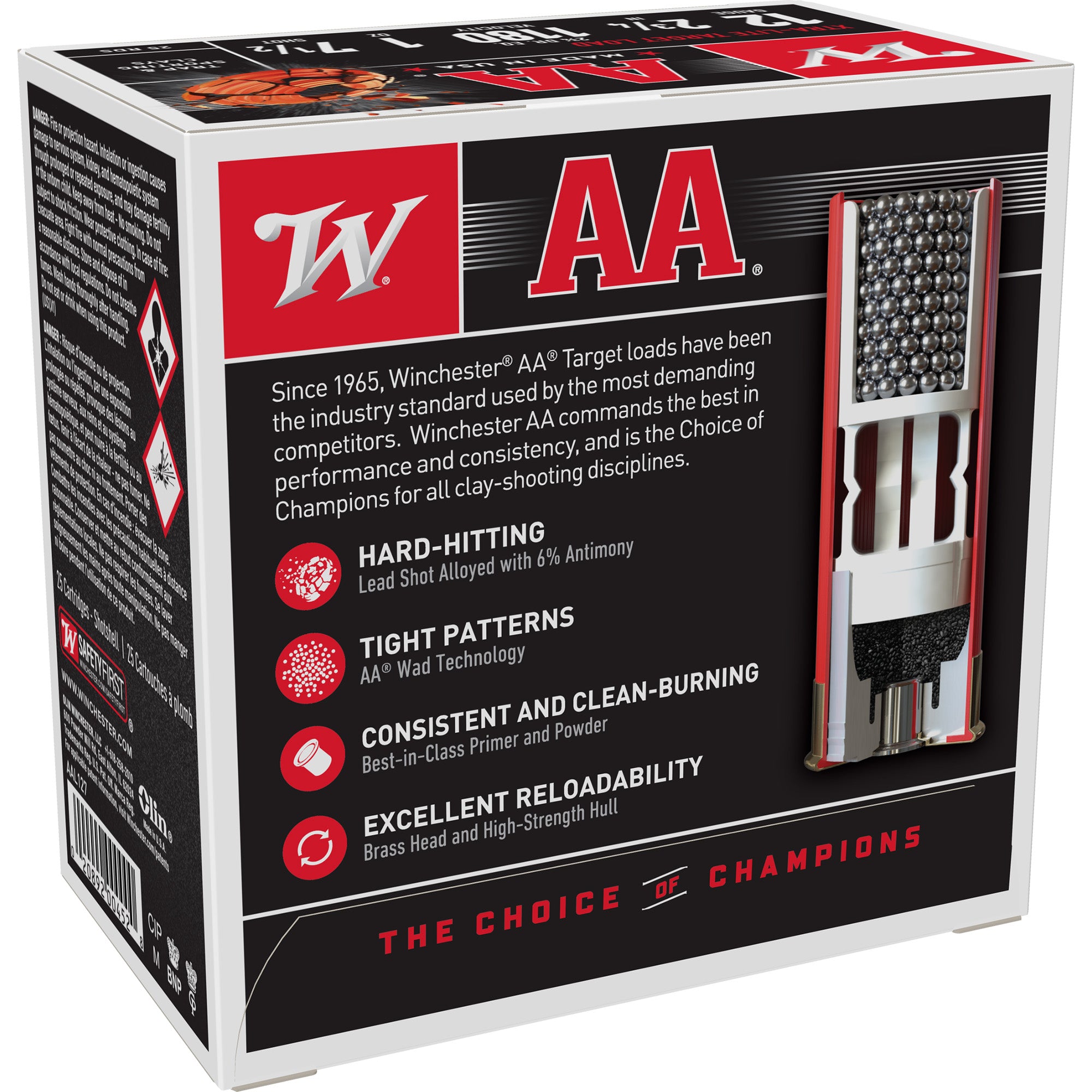 Winchester Ammunition AA Target 12 Gauge 2.75-inch #7.5 Shotshells - 1 oz, Pack of 25