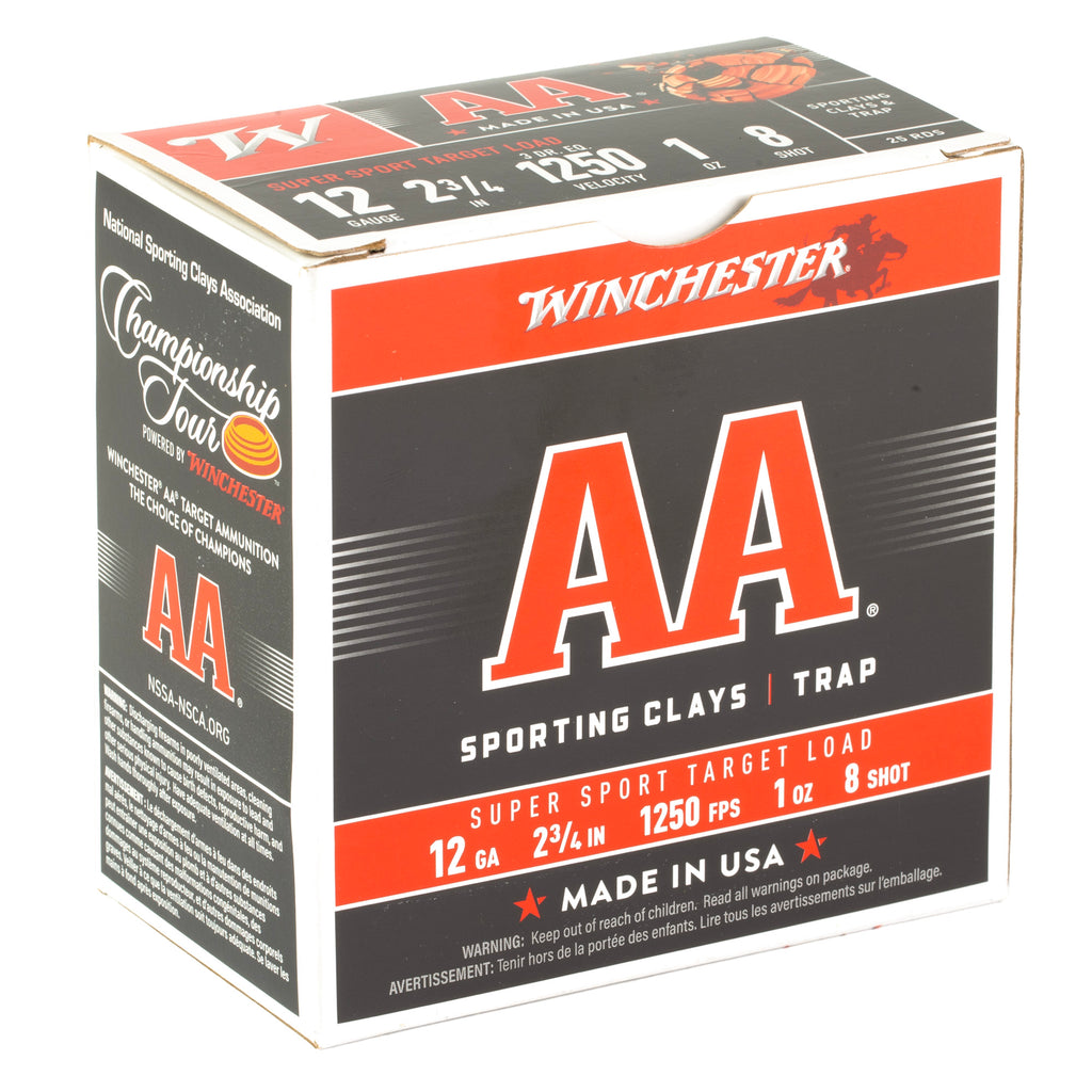 Winchester Ammunition AA Supersport Sporting Clay 12 Gauge Shotshells - 1 oz #8, Pack of 25
