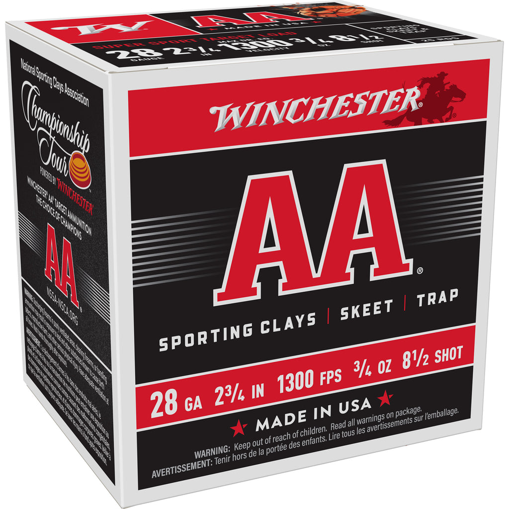 Winchester Ammunition AA Supersport Sporting Clay 28 Gauge Shotshells - 3/4 oz #8.5, 25 Rounds per Box