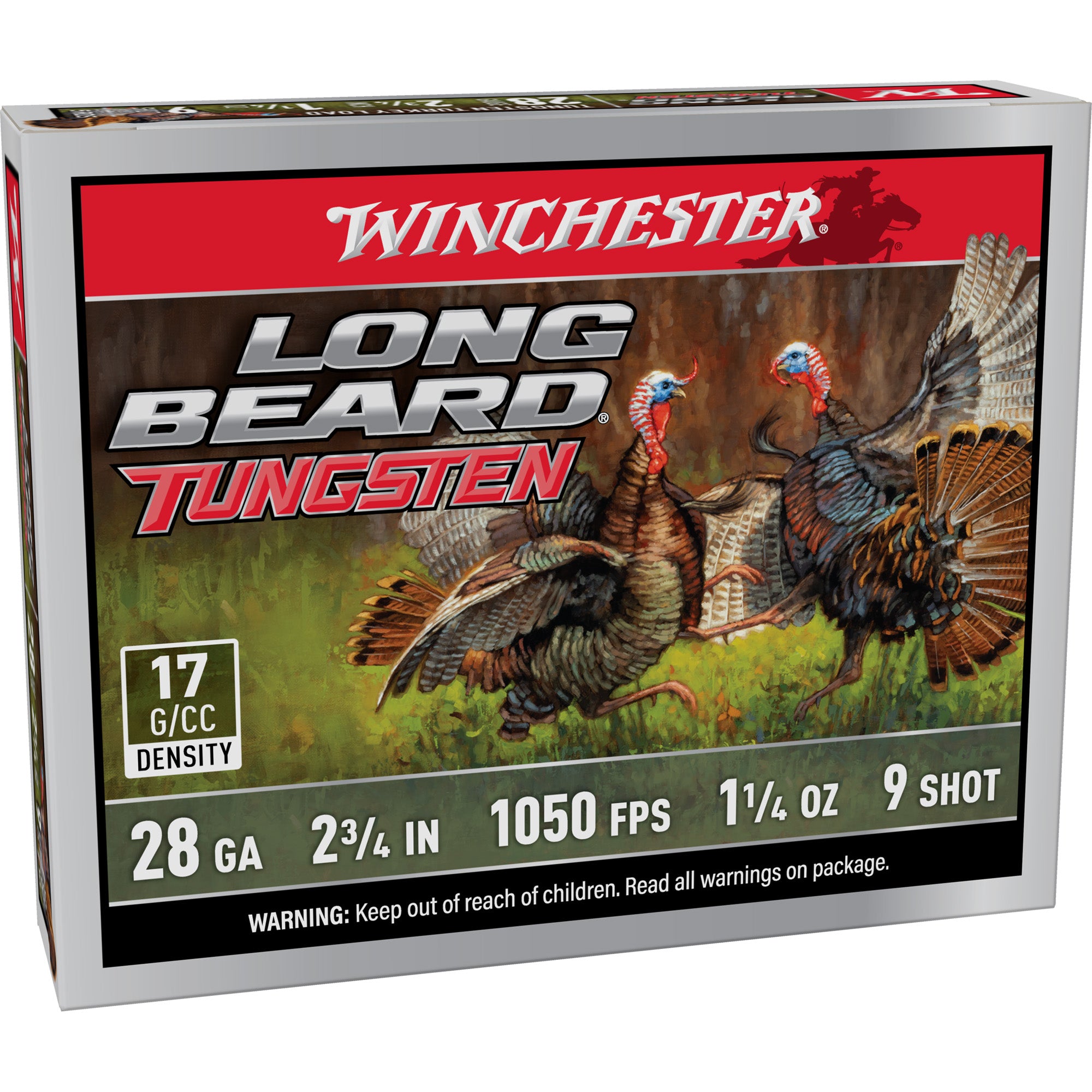 Winchester Ammunition Long Beard TSS 28 Gauge 2.75-Inch #9 Tungsten Shotshells (5/Box, 50/Case)