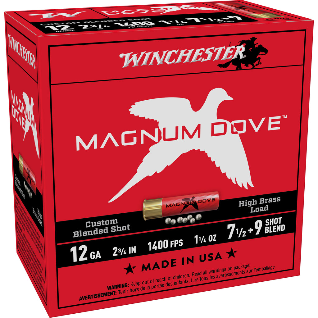 Winchester Ammunition Magnum Dove 12 Gauge Shotshells – 1 1/4 oz, 25 Rounds