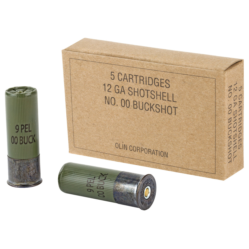 Winchester Ammunition Military Grade 12 Gauge 2.75-inch 00 Buckshot, 5 Rounds per Box, 250 Rounds per Case