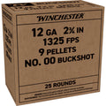 Winchester Ammunition Service Grade 12 Gauge 2.75-inch 00 Buckshot, 25 Rounds per Box