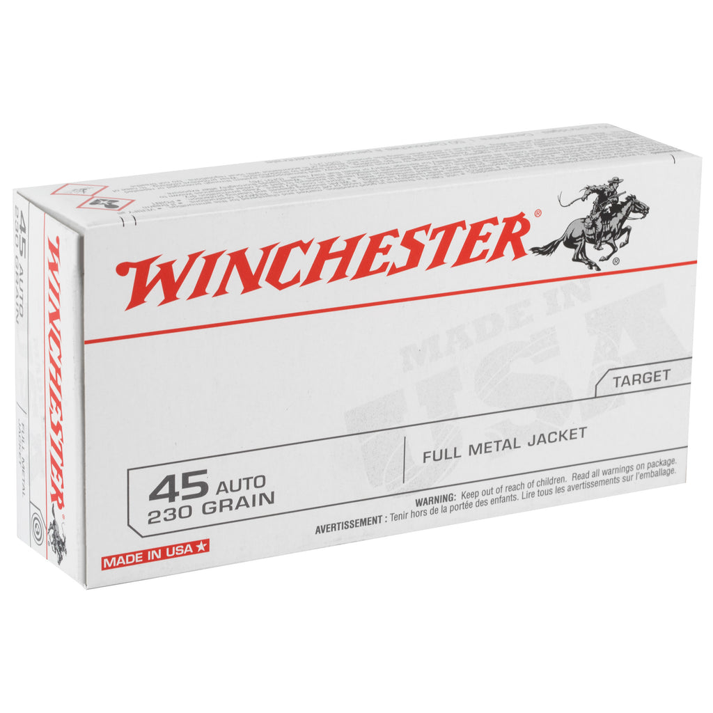 Winchester Ammunition USA Full Metal Jacket 45 ACP 230-Grain - 50 Rounds per Box