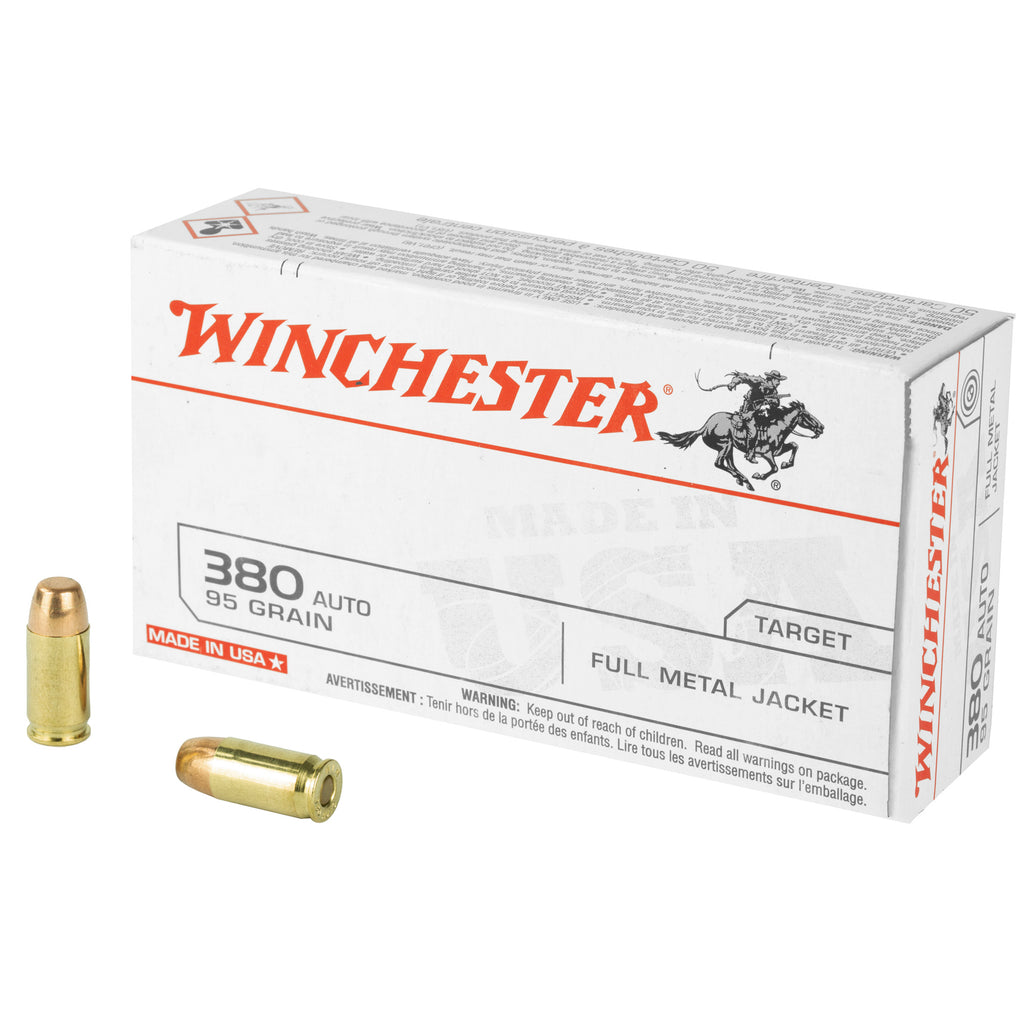 Winchester Ammunition USA 380 ACP 95 Grain Full Metal Jacket - 50 Rounds per Box