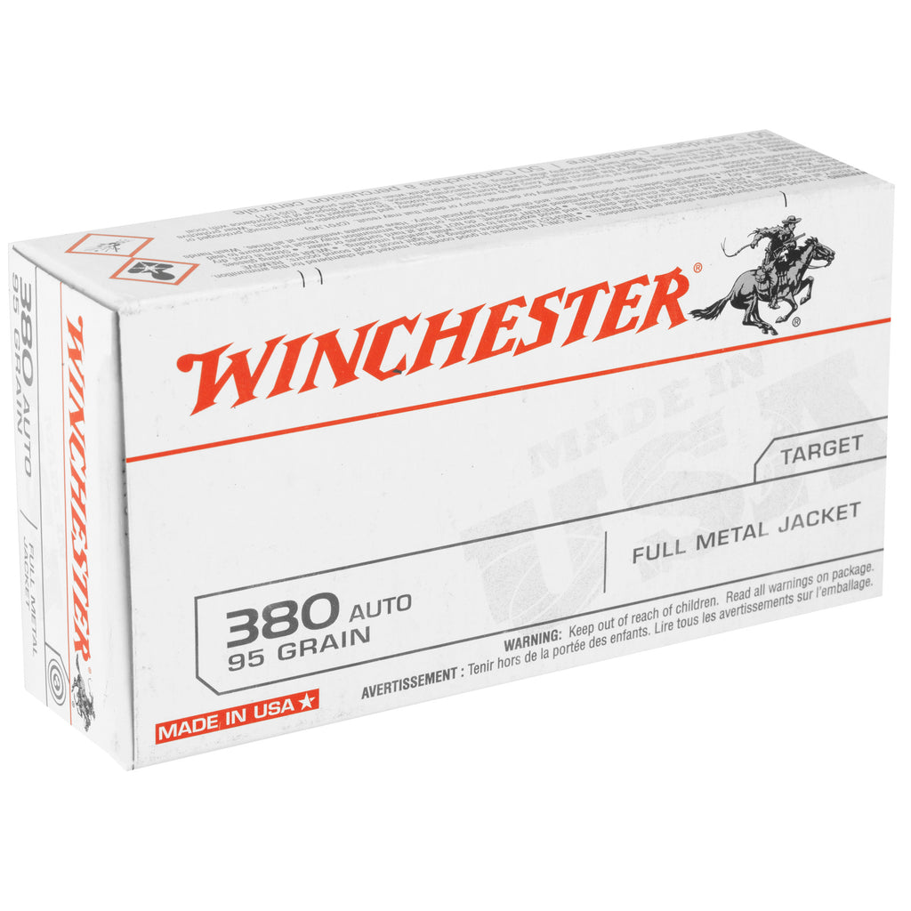 Winchester Ammunition USA 380 ACP 95 Grain Full Metal Jacket - 50 Rounds per Box
