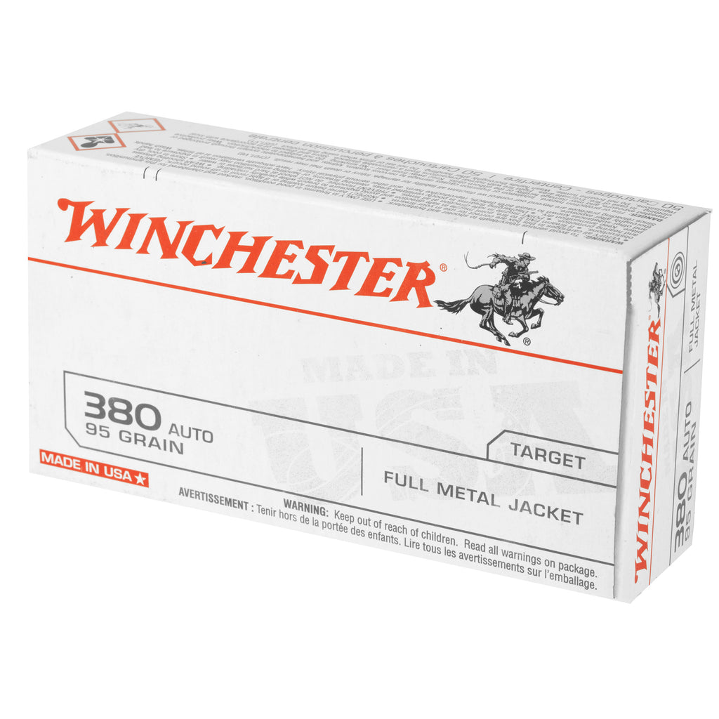 Winchester Ammunition USA 380 ACP 95 Grain Full Metal Jacket - 50 Rounds per Box