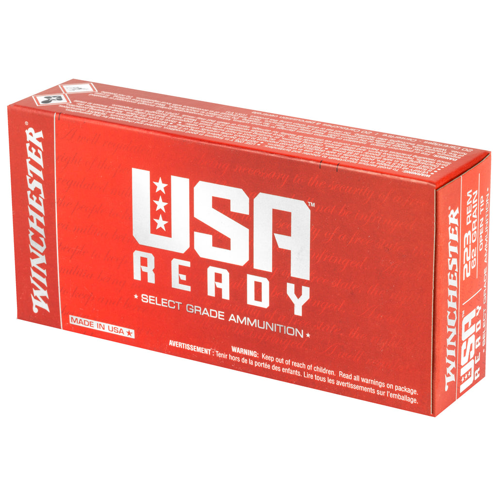 Winchester Ammunition USA Ready 223 Remington 62-Grain Open Tip Ammo - 20 Rounds
