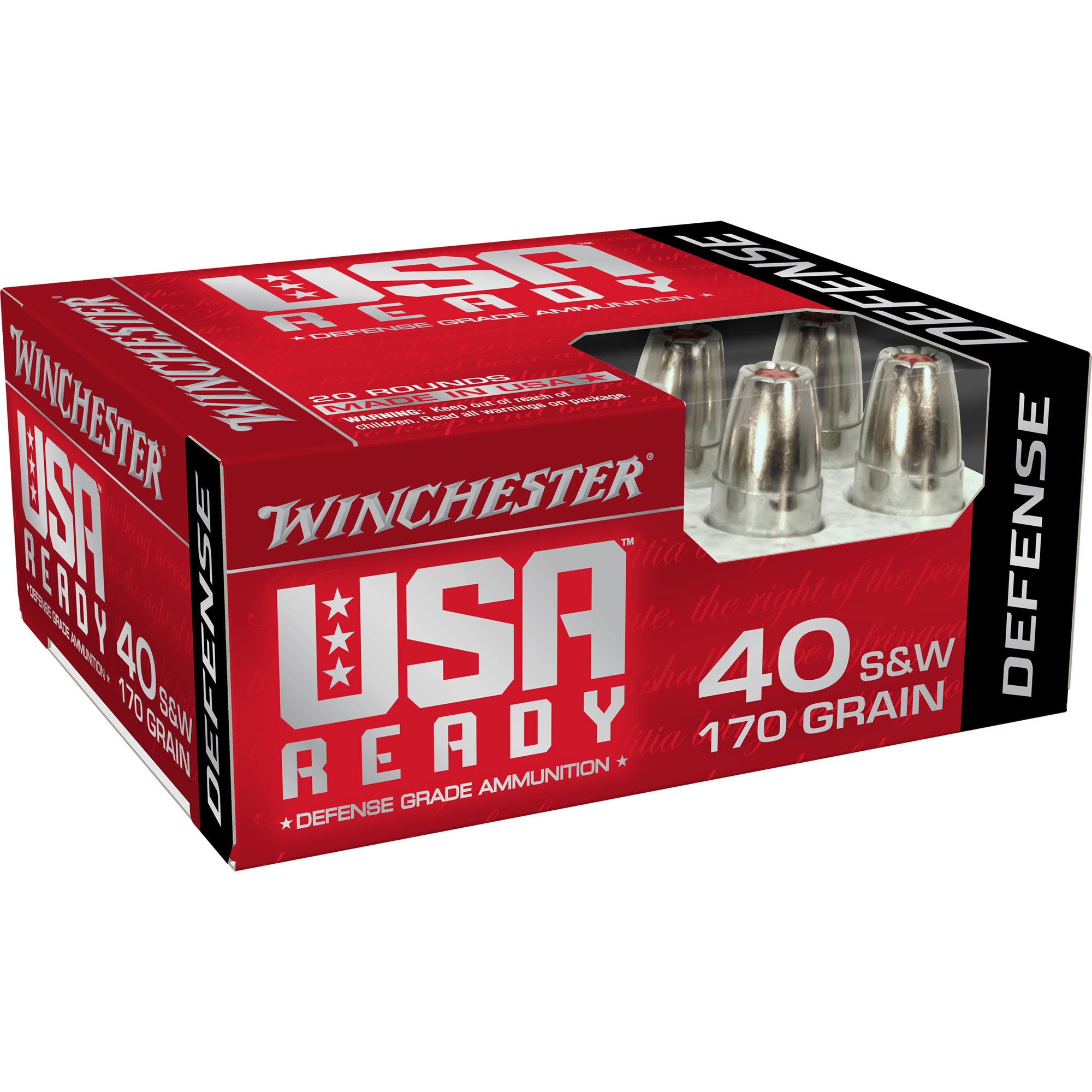 Winchester Ammunition USA Ready 40 S&W 155-Grain Hollow Point Ammunition