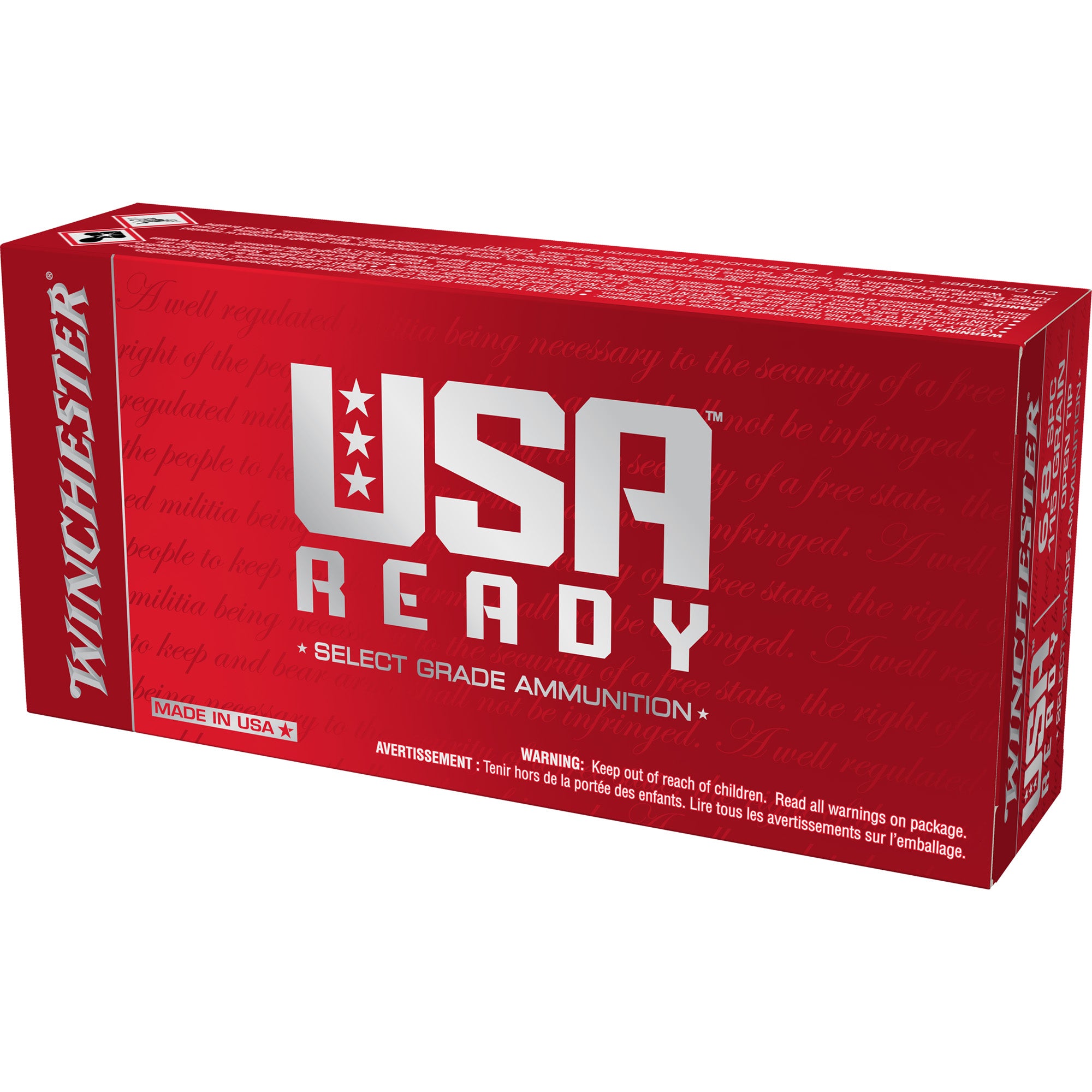 Winchester Ammunition USA Ready 6.8 SPC 115-Grain Open Tip Rifle Ammo - 20 Rounds Per Box