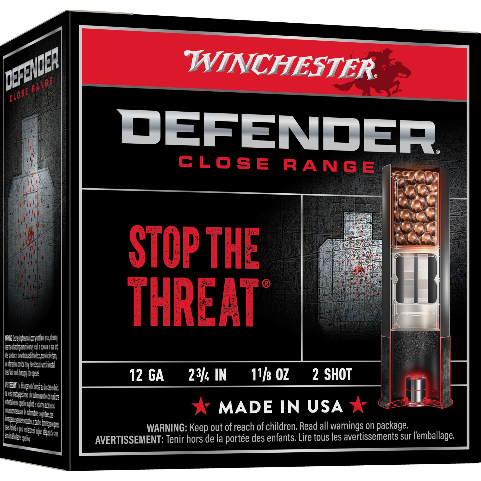 Winchester Ammunition Defender 12 Gauge #2 Shot, 1 1/8 oz, 25 Rounds