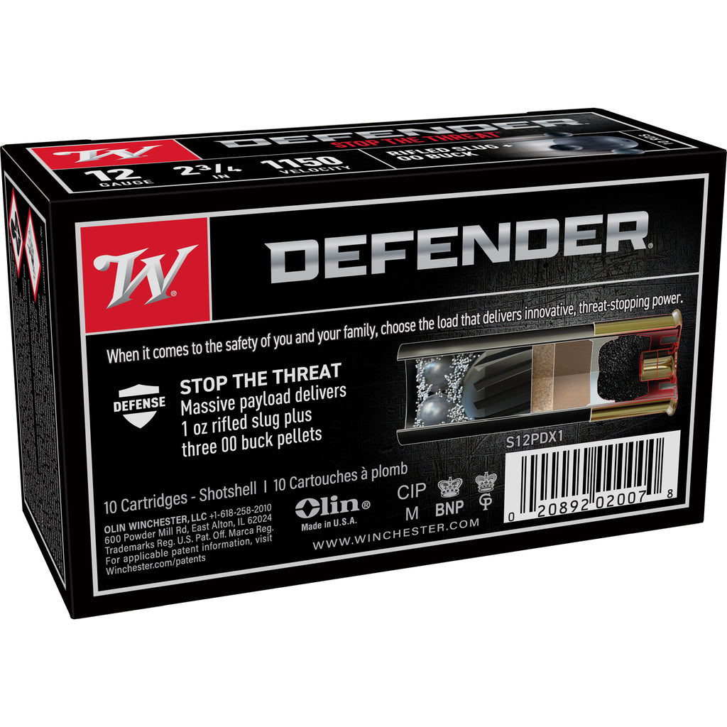 Winchester Ammunition PDX1 Defender 12 Gauge 2.75-inch Slug and Buckshot Combo