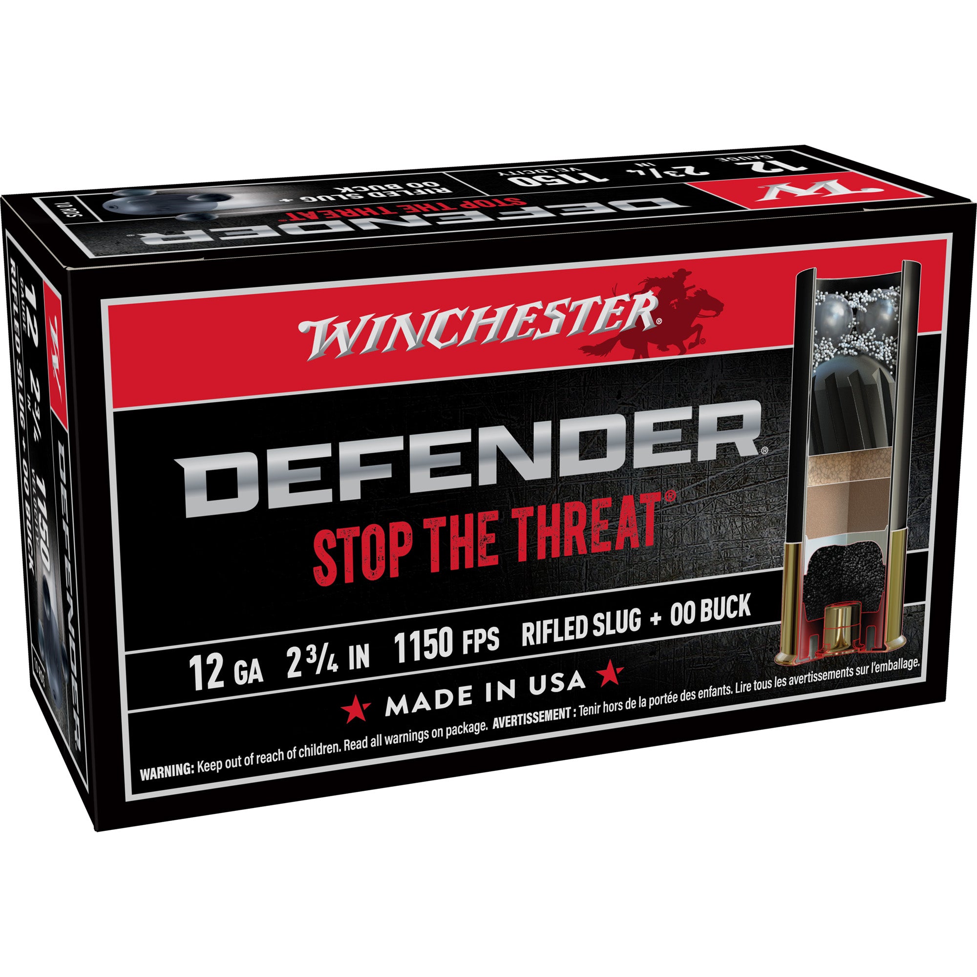 Winchester Ammunition PDX1 Defender 12 Gauge 2.75-inch Slug and Buckshot Combo